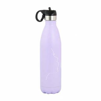Botella Summer de vidrio para agua y té 1 litro, color Morada Color Morado